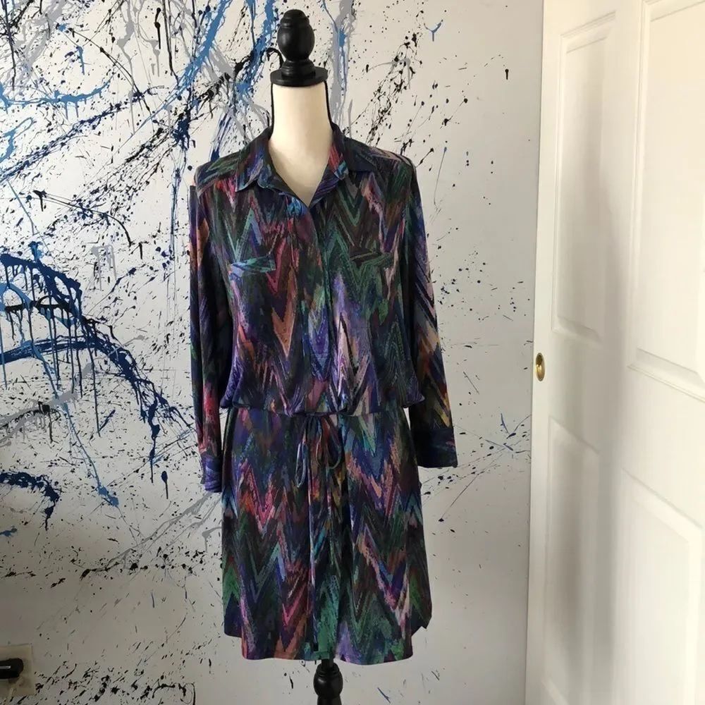 Suzi Chin for Maggie Boutique shirt dress, 10